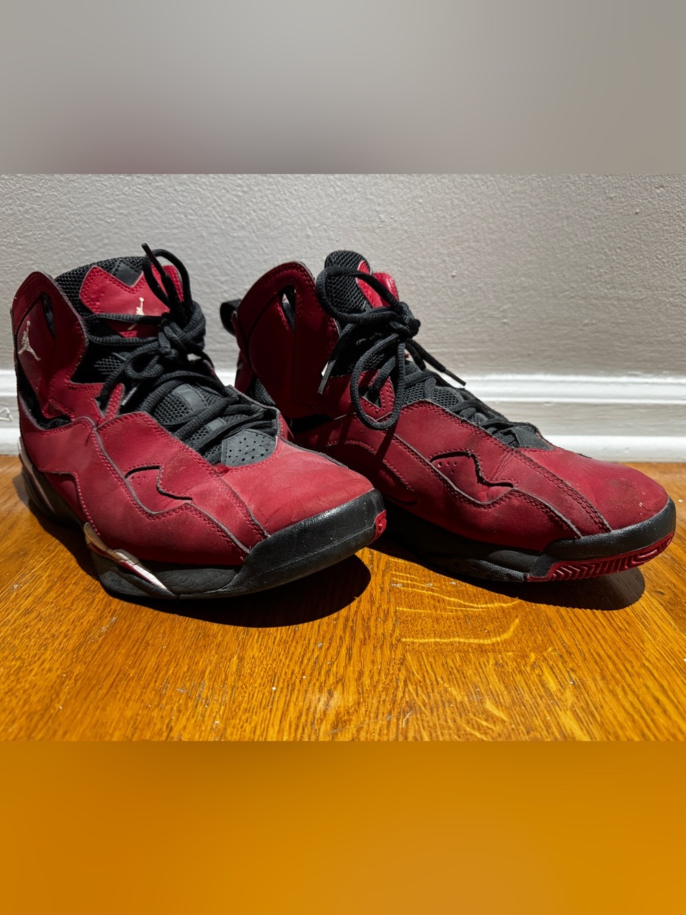 Men's Jordan True Flight Gym Red and Black Sneakers - Size 9.5